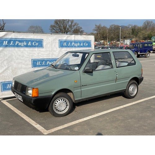 262 - Fiat UNO 45 Formula 3 door hatchback. 1987. 903cc. Mint green. 33305 miles from new, MOT until 19/01... 