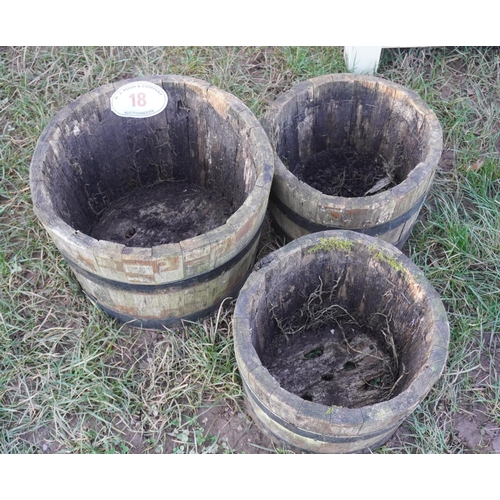 18 - 3 Wooden planters