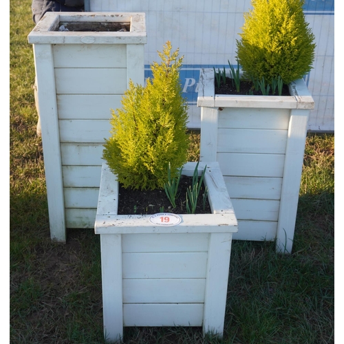 19 - 3 Raised wooden planters