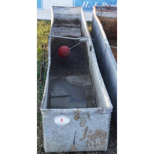 8 - Riveted galvanised water trough 8ft