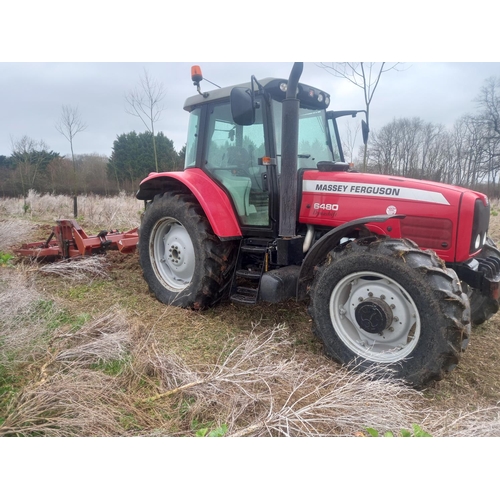 118 - Massey Ferguson 6480 Dynashift tractor, 3870hrs recorded. Reg. AY54 CFJ. V5 +VAT