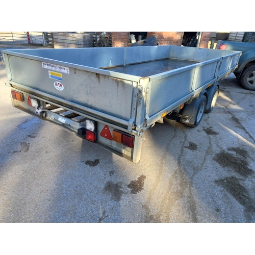 204 - Ifor Williams LM166 16ft flatbed trailer with sides. 2017 +VAT