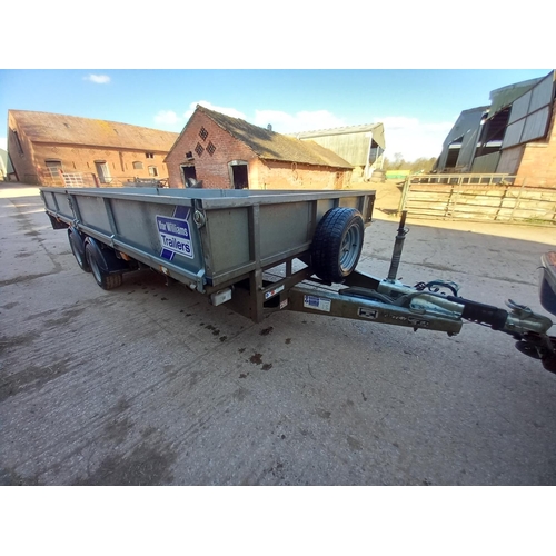 204 - Ifor Williams LM166 16ft flatbed trailer with sides. 2017 +VAT