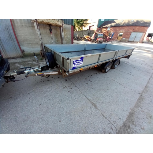 204 - Ifor Williams LM166 16ft flatbed trailer with sides. 2017 +VAT