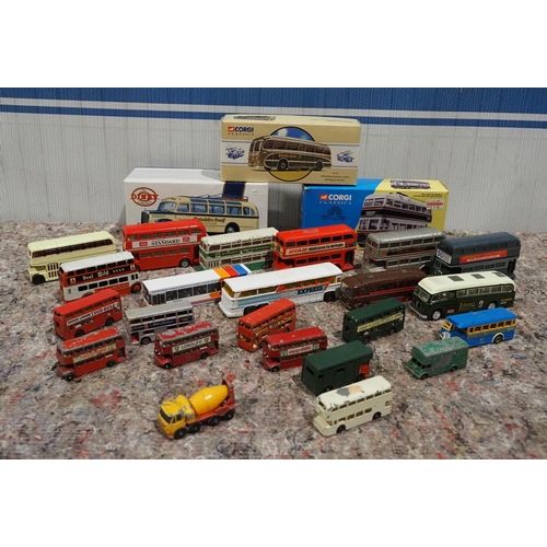 185 - Box of Corgi and Dinky model buses