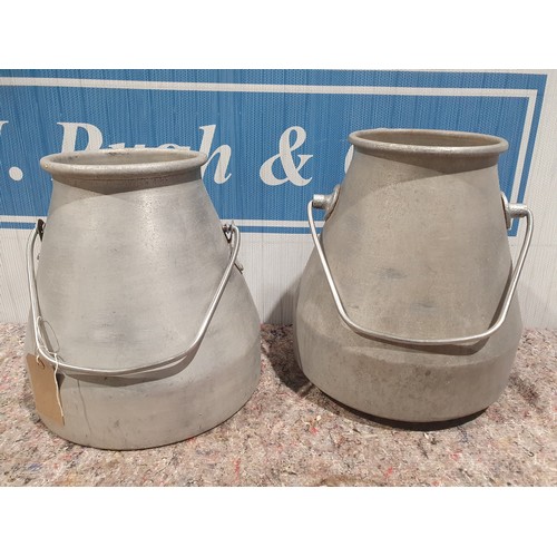 394 - 2- Galvanised milk buckets