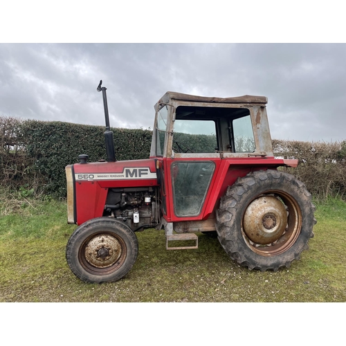 70 - Massey Ferguson 550 tractor, single door, original, 5398hrs, one owner. Reg. WFO 458T.