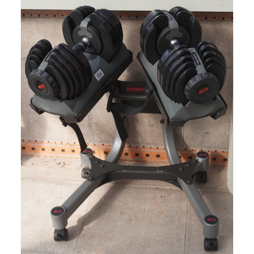 105 - Bowflex adjustable weights on stand