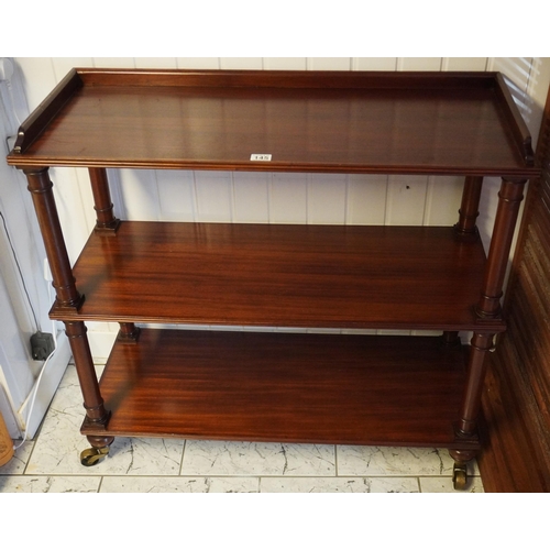 145 - Mahogany buffet table on casters