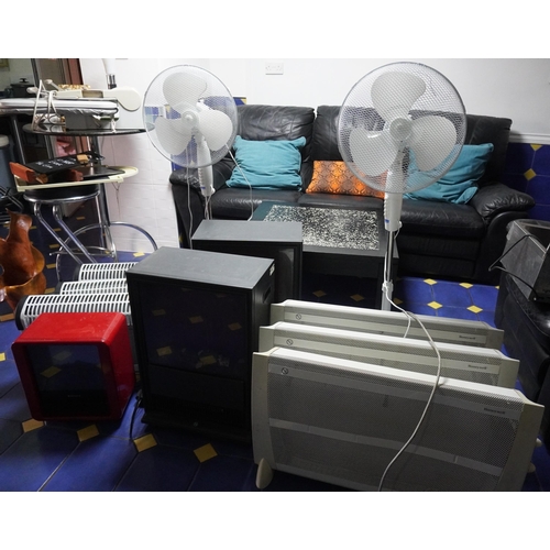 160 - Large quantity of heaters and fans