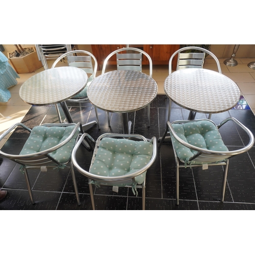 162 - 20- Metal chairs and 7- tables