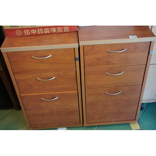 178 - 2- 3 Drawer filing cabinets