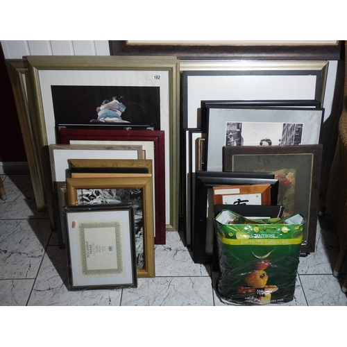 182 - Large quantity of picture frames and prints