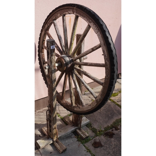 85 - Cart wheel garden ornament