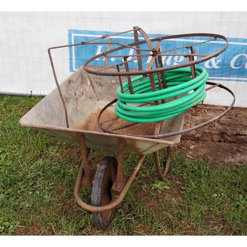 136 - Wheelbarrow and hose reel