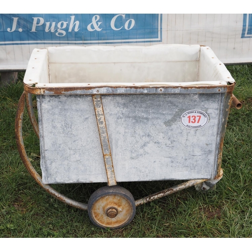 137 - Wheeled galvanised trolley