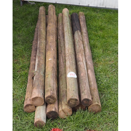 197 - 10 Wooden posts