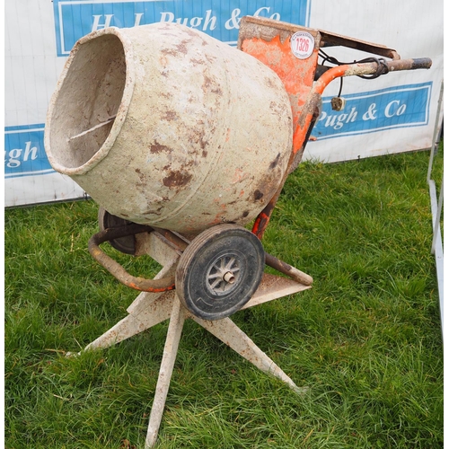 1326 - Belle single phase cement mixer. Working order c/w stand