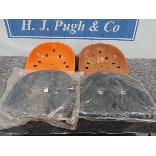 2 Tractor pan seats and cushions