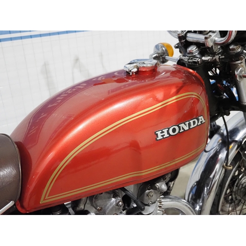 716 - Honda CB500T motorcycle. 1975. Front brake needs sorting. Reg. JWK 431N. V5, key
