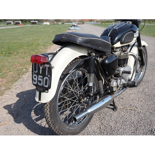 732 - Triumph Tiger 110 motorcycle. 1958. Reg. UYT 950. Frame no. 015200. Engine no. 015200. This bike has... 