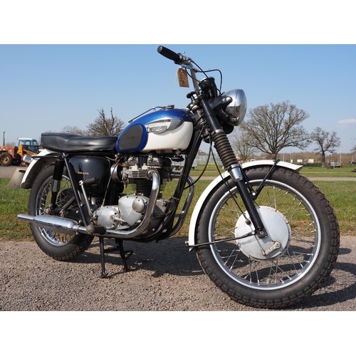733 - Triumph TR6 Trophy motorcycle. 1966. Matching engine and frame no. TR6RDU40711. Originally supplied ... 