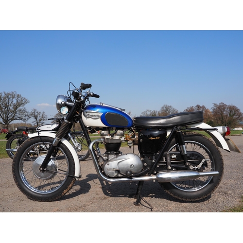 733 - Triumph TR6 Trophy motorcycle. 1966. Matching engine and frame no. TR6RDU40711. Originally supplied ... 