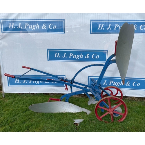 101 - Horse drawn balance plough. Painted