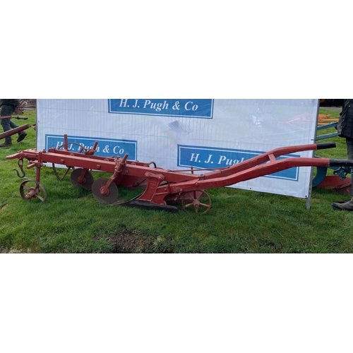 105 - Cooke wooden beam horse drawn 2 furrow plough