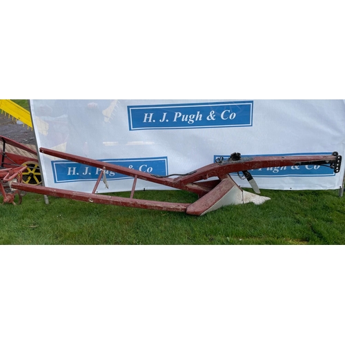 112 - Wooden beam single furrow horse drawn plough, made in Cumberland