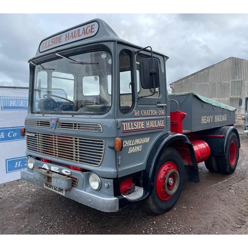 197 - AEC Mandator heavy haulage lorry. 1977. Starts and runs. restored, barn stored. 171,216miles. Engine... 