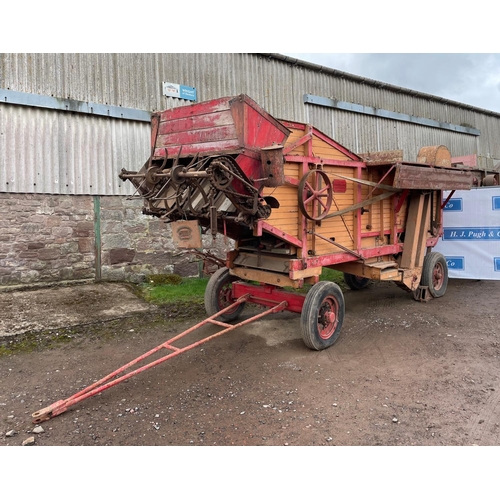 198 - Garvie & Son, Aberdeen threshing machine. Type 8 No. 363361 with Massey Harris tier.