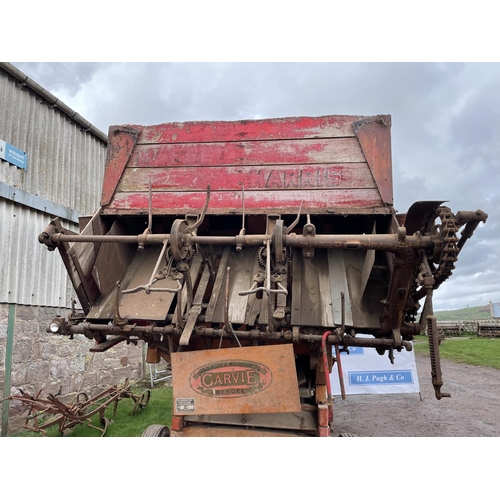 198 - Garvie & Son, Aberdeen threshing machine. Type 8 No. 363361 with Massey Harris tier.