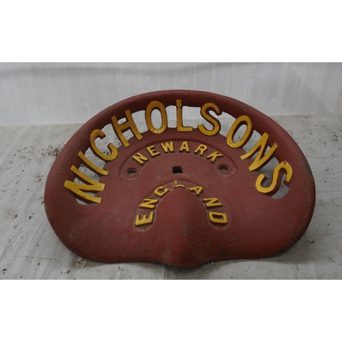 279 - Cast iron seat- Nicholson, Newark, England