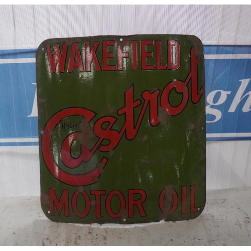 328 - Enamel sign- Wakefield Castrol 18x19