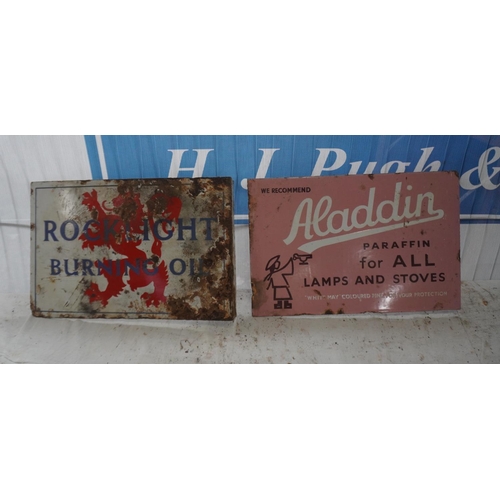 329 - Double sided enamel sign- Aladdin & Rocklight