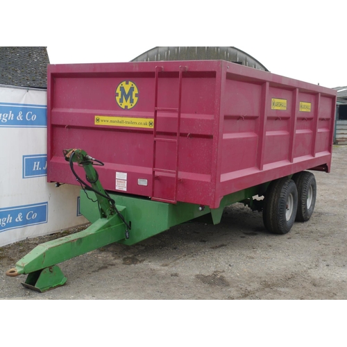 115 - Marshall 10ton TA trailer. Silage sides, oil brakes, sprung axles 12.5/80-15.3