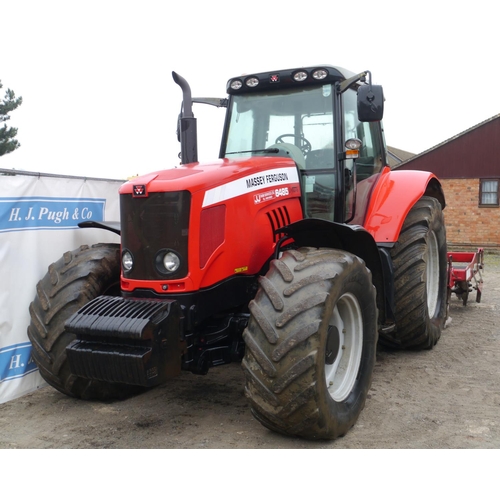 123 - Massey Ferguson 6485 Dyna 6 tractor. 4361hrs. Air con, pick up hitch. Front suspension, front weight... 