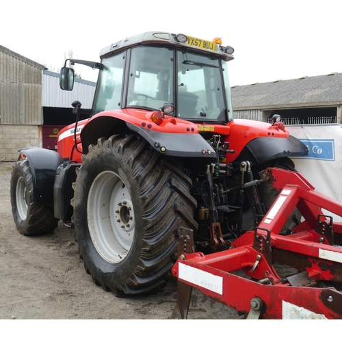 123 - Massey Ferguson 6485 Dyna 6 tractor. 4361hrs. Air con, pick up hitch. Front suspension, front weight... 