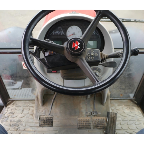 123 - Massey Ferguson 6485 Dyna 6 tractor. 4361hrs. Air con, pick up hitch. Front suspension, front weight... 