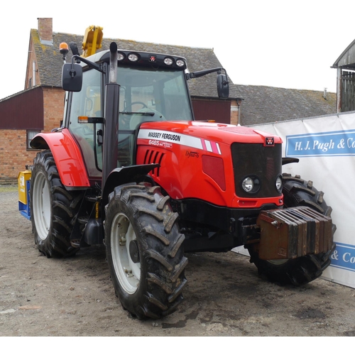 125 - Massey Ferguson 6465 Dyna 6 tractor. 5038hs. 40K. Air con, pick up hitch. Front weights. 420/85R38, ... 