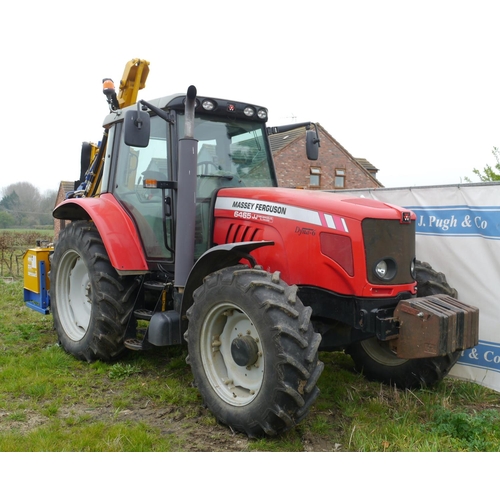 125 - Massey Ferguson 6465 Dyna 6 tractor. 5038hs. 40K. Air con, pick up hitch. Front weights. 420/85R38, ... 