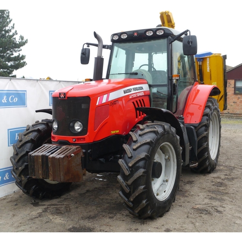 125 - Massey Ferguson 6465 Dyna 6 tractor. 5038hs. 40K. Air con, pick up hitch. Front weights. 420/85R38, ... 