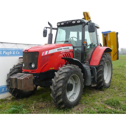 125 - Massey Ferguson 6465 Dyna 6 tractor. 5038hs. 40K. Air con, pick up hitch. Front weights. 420/85R38, ... 