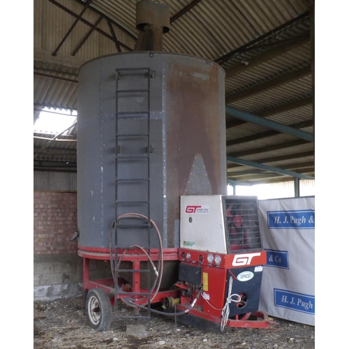 130 - Opico 10ton gas fired mobile corn drier. Self loading and unloading