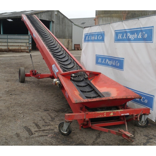 131 - Swift Lift belt conveyor 10M plus swing head, 3 phase