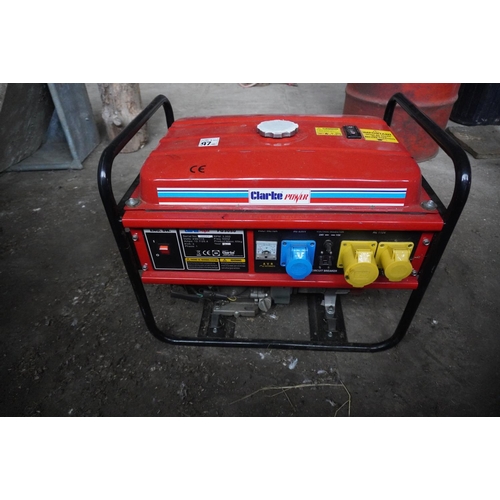 157 - Clarke 3KVA petrol generator