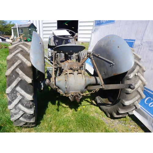 146 - Ferguson TE20 tractor. Petrol TVO, Engine turns over. Down swept exhaust, Howard reduction gearbox f... 