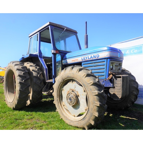 148 - Leyland 472 synchro tractor. 4WD. On dual wheels. Only 3363hrs recorded. Runs and drives. Reg. TSW 6... 