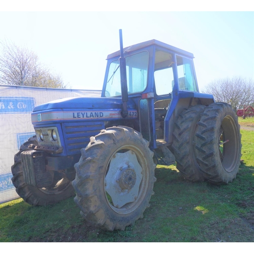 148 - Leyland 472 synchro tractor. 4WD. On dual wheels. Only 3363hrs recorded. Runs and drives. Reg. TSW 6... 